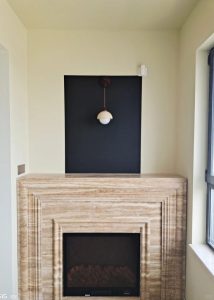 Custom Fluted Travertine Fireplace