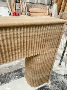 Custom Fluted Travertine Fireplace