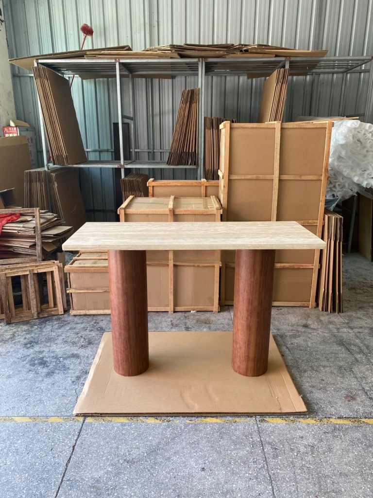 Travertine Marble Custom Console Table