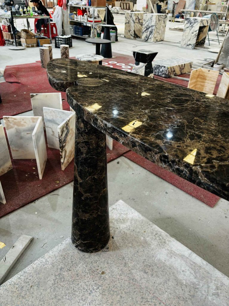 Travertine Marble Custom Console Table