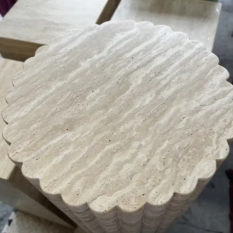 Travertine Pedestal Fluted Plinth1