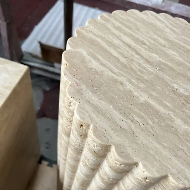 Travertine Pedestal Fluted Plinth1
