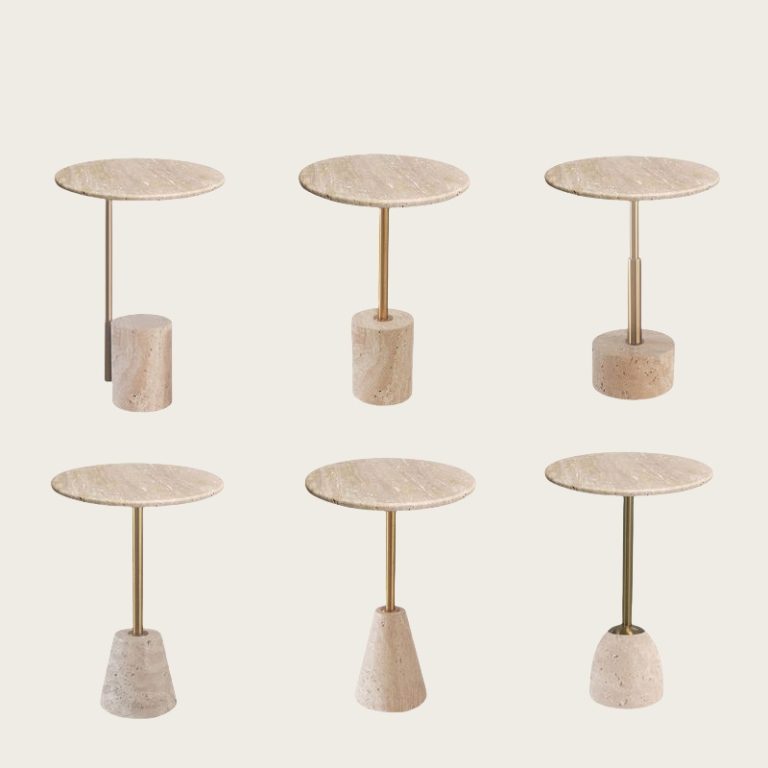 Travertine Small Sofa Drink Table