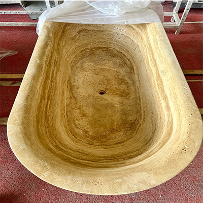 Travertine bathtub 