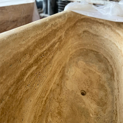 Travertine bathtub 