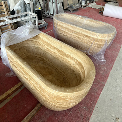 Travertine bathtub 