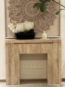Custom Fluted Travertine Fireplace