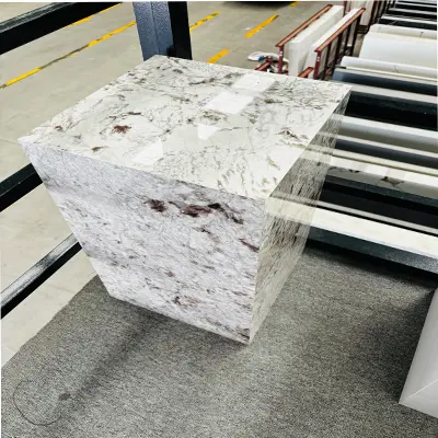 White Marble Plinth Pedestal Of The Calacatta