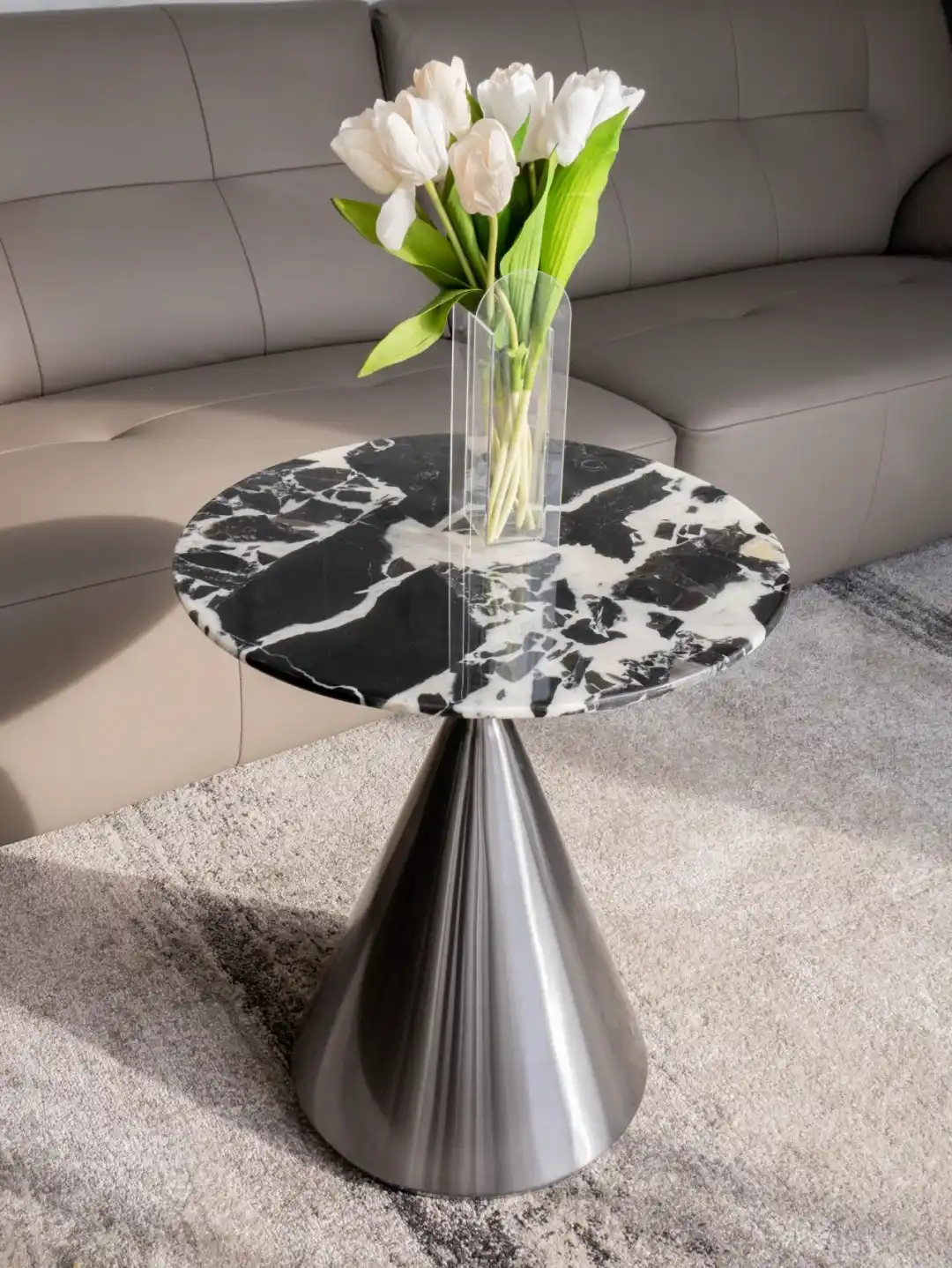Black Marble Side Table