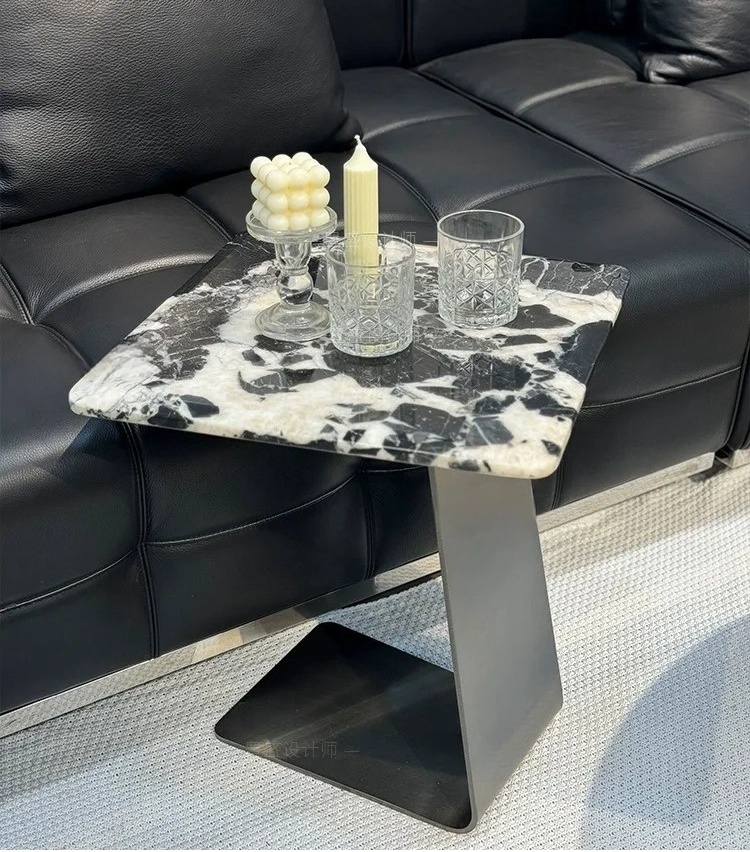 Black Marble Side Table
