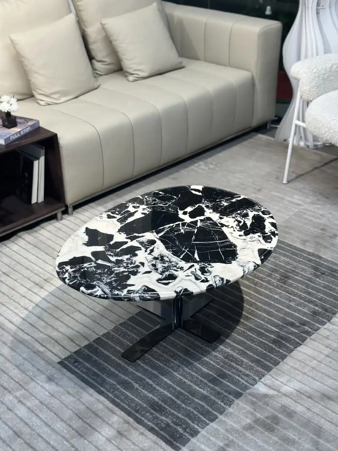 Black Marble Side Table