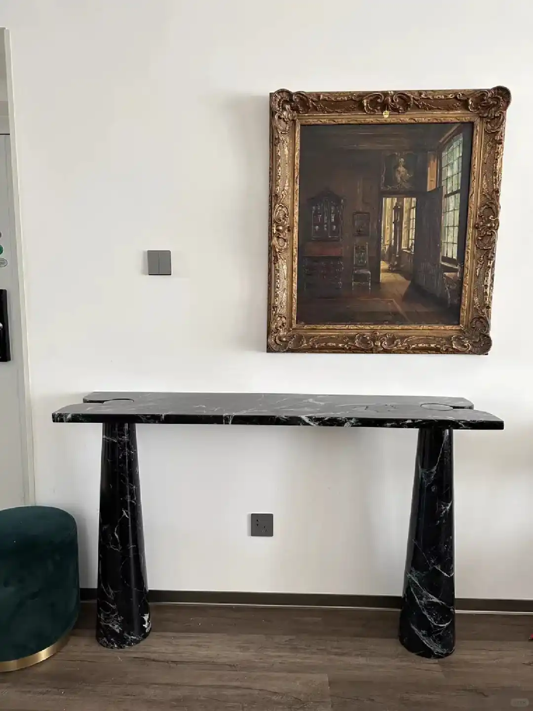Arch Black Marble Console Table