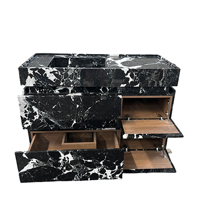 black sink bathroom vanity top