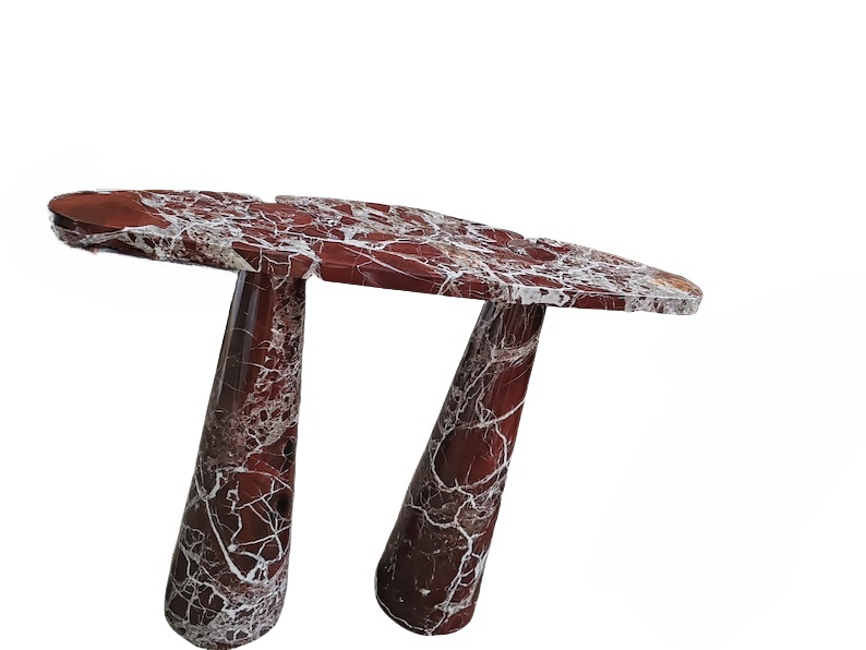 Console Marble Table Of Crescent-Shaped 