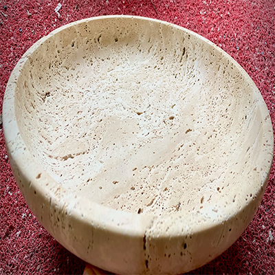 custom size travertine bowl