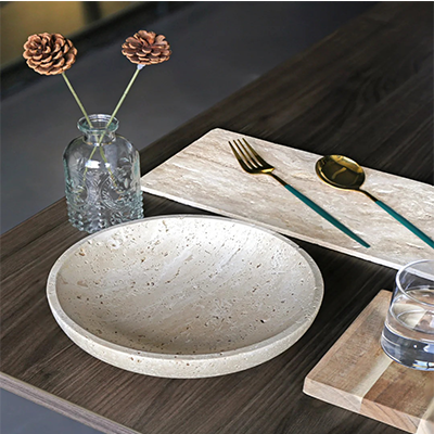 custom size travertine bowl
