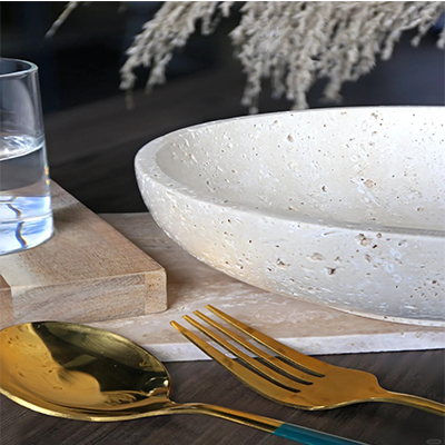 custom size travertine bowl