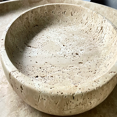 custom size travertine bowl