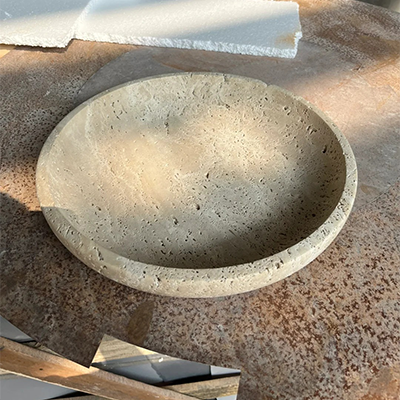 custom size travertine bowl