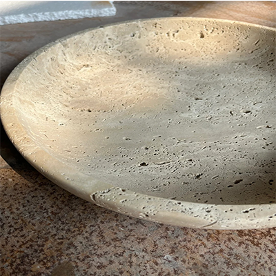 custom size travertine bowl