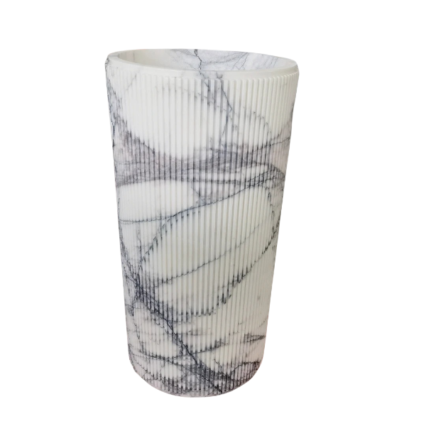 White Marble Round Freestanding Sink