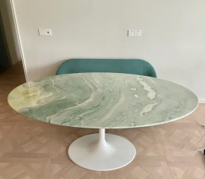 green tulip dining table