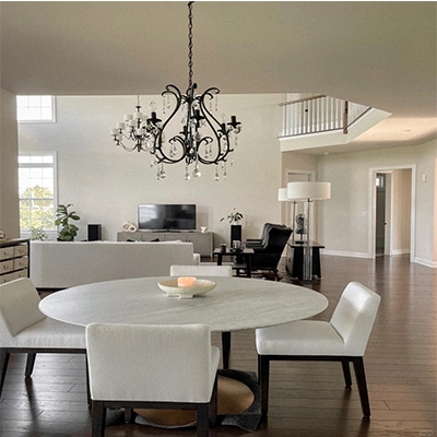large round marble dining table