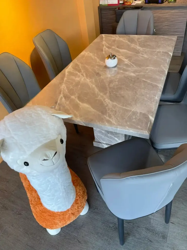 carrara-gray-marble-dining-table