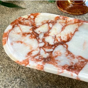 Red marble tray of home decorative