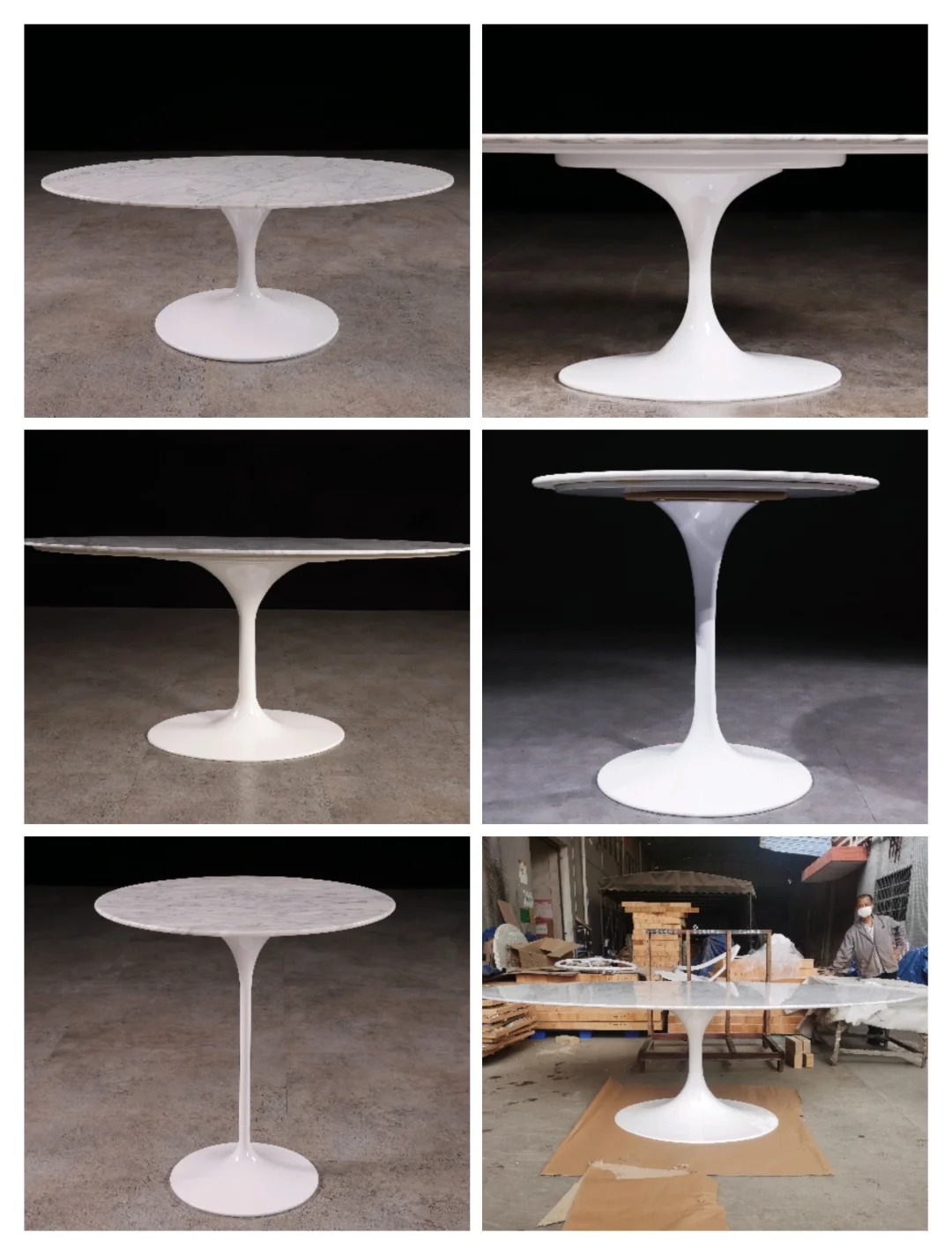 marble oval tulip dining table