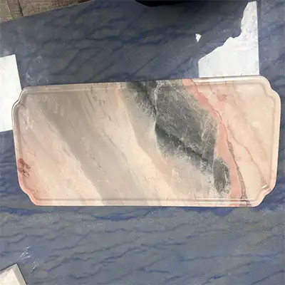 Marble bathroom tray of four season pink
