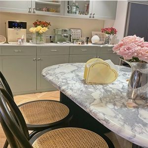 White Marble Oval Dining Table For 6