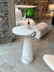 modern white side table in marble
