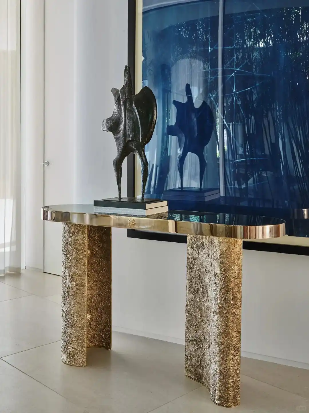 Arch Black Marble Console Table