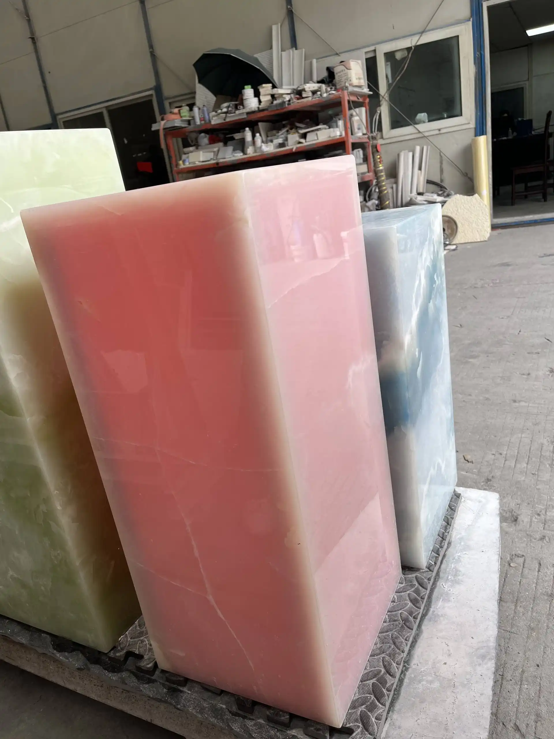 Square Onyx Cube Side Table