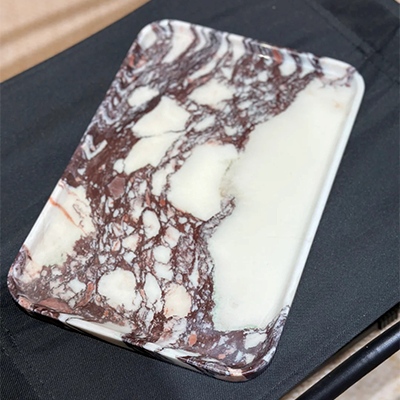 Calacatta violet rectangle marble tray
