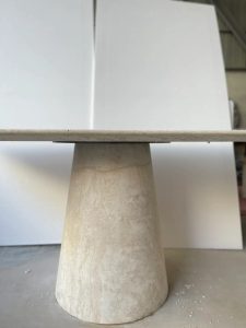travertine rectangle pedestal dining table