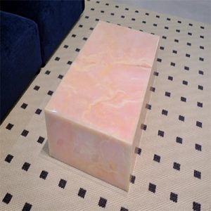 Custom pink onyx coffee table of home