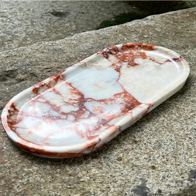 Red marble tray of home decorative
