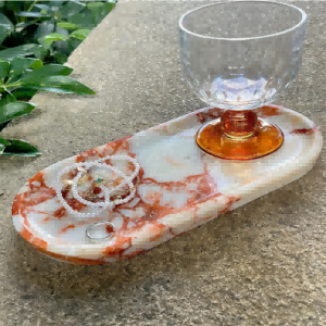 Red marble tray of home decorative