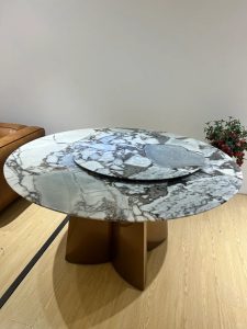 round Ocean Storm Marble dining table