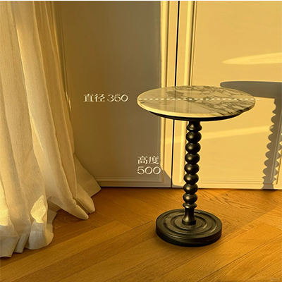 Round marble side table
