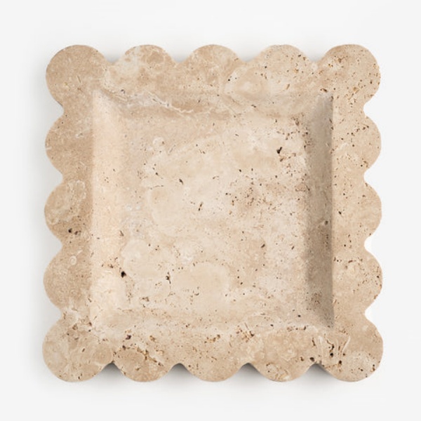Wholesale Scalloped Travertine Tray