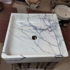 small marble vessel sink