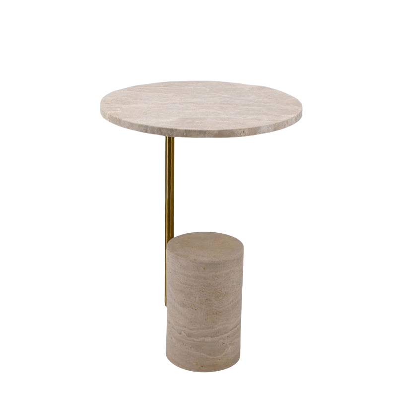 Travertine Small Sofa Drink Table