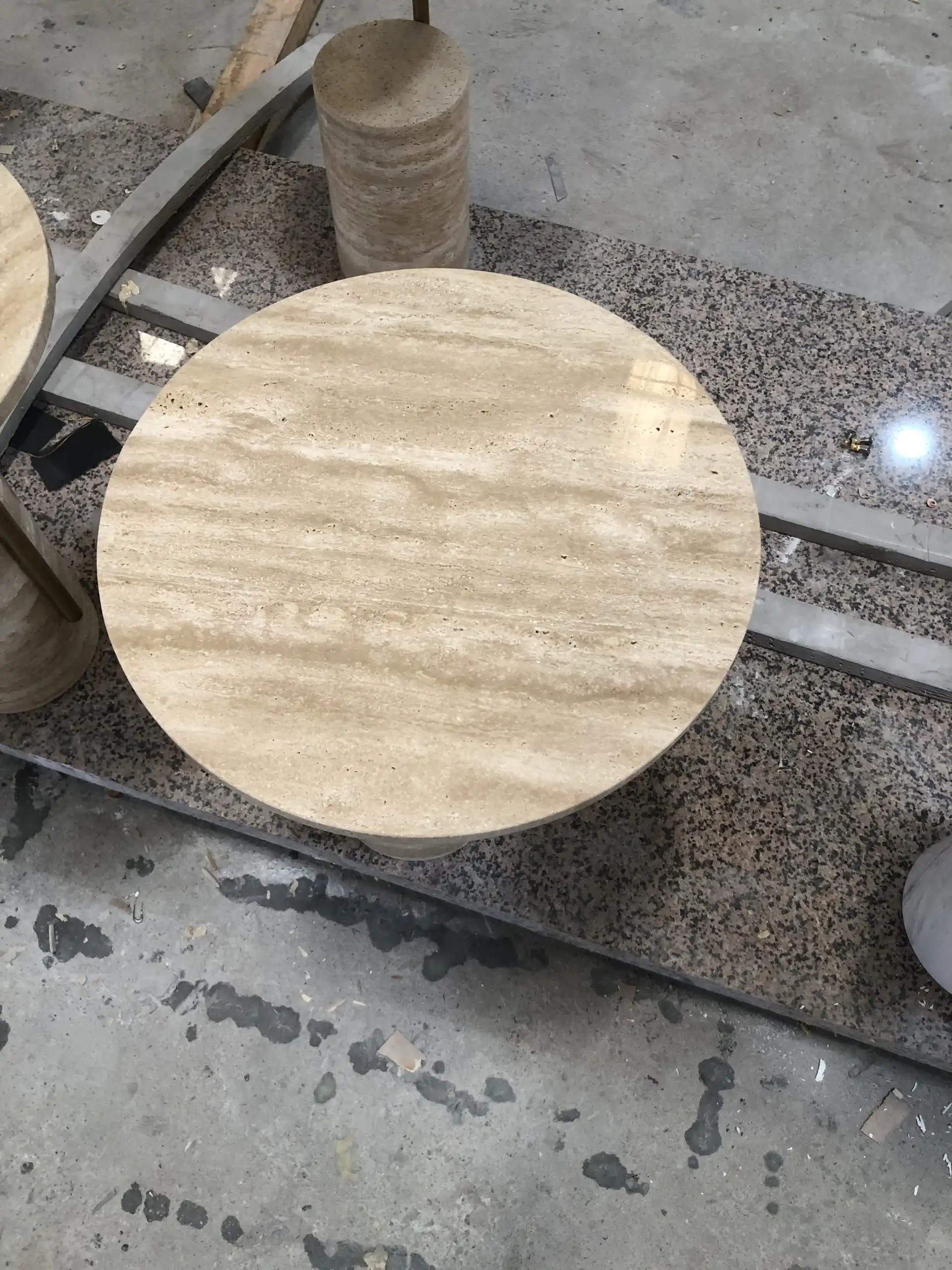 Travertine Small Sofa Drink Table