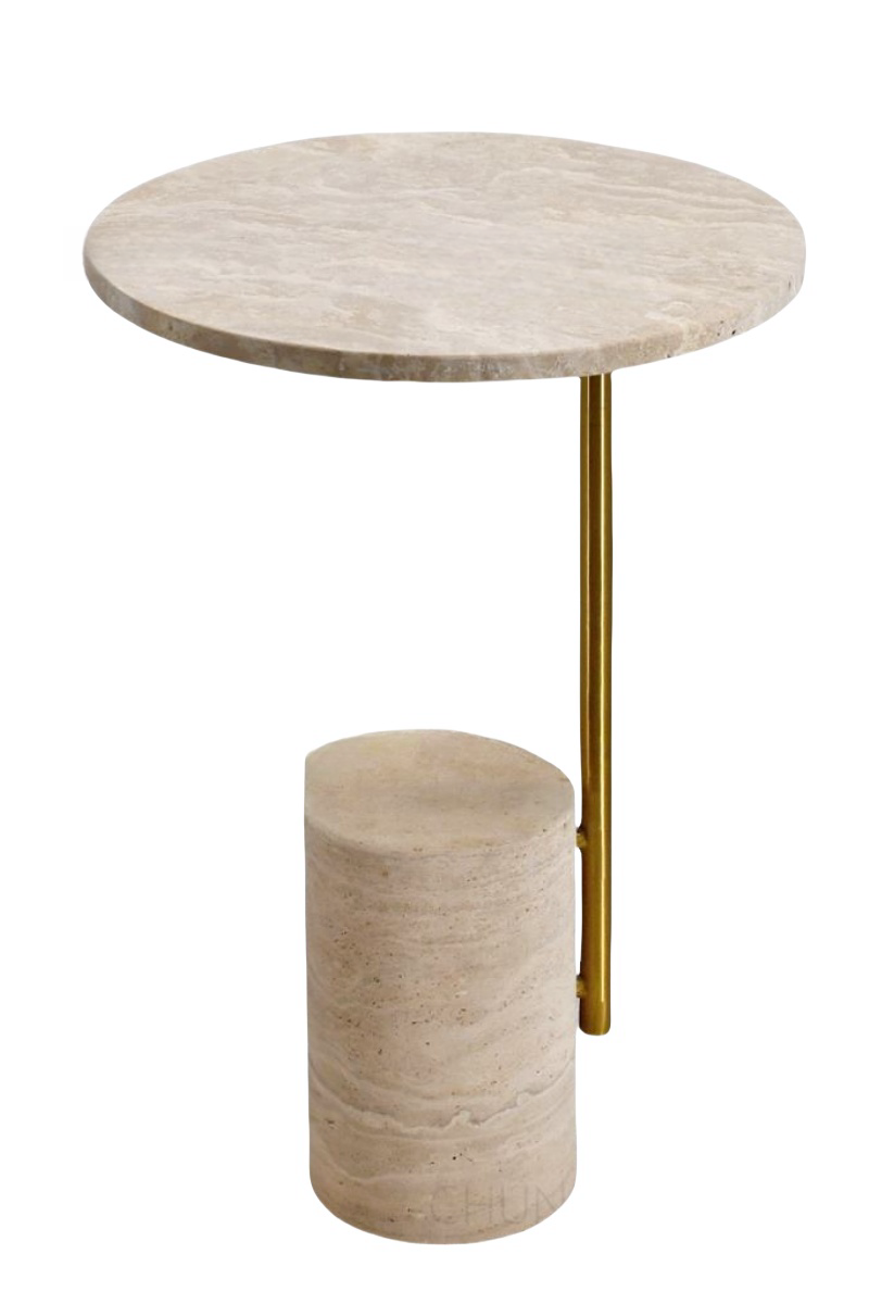 Travertine Small Sofa Drink Table