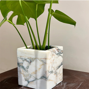square marble vase