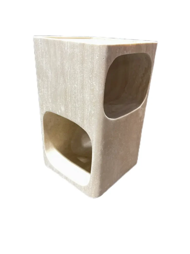Small Travertine Square Side Tables