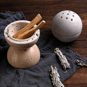 Custom Stone Sphere Incense Burner Mubkhar